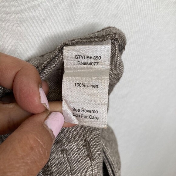 CAbi Women's 100% Linen Bermuda Shorts Size 4 Cargo Style Taupe Color - Picture 10 of 11